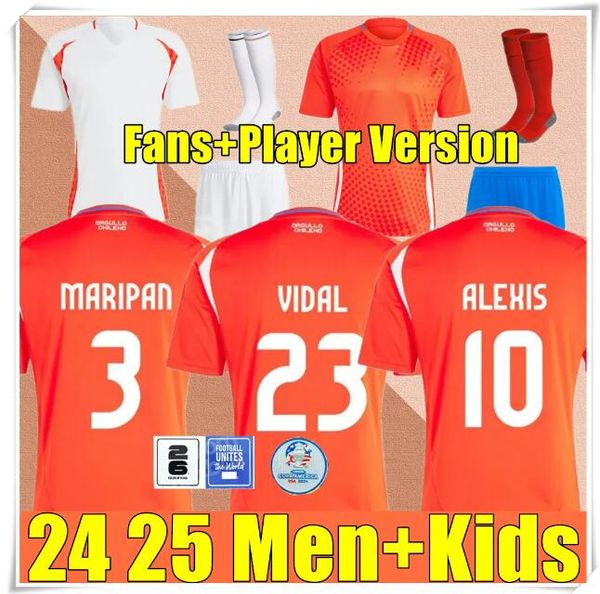 Chile 24/25 Fußballtrikots ALEXIS VIDAL Kinderset 2025 Nationalmannschaft Fußballtrikotset Männer Camiseta de Foot 2024 Copa America ZAMORANO ISLA CH.Uniform