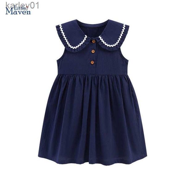 Vestidos da menina Little Maven 2024 Verão Aniversário Princesa Novo Vestido Crianças Roupas Bebê Meninas Vestidos Roupas Infantis Vestidos de Algodão yq240327