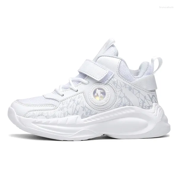 Sapatos de basquete crianças tênis meninos respirável crianças correndo esportes para menino tênis branco meninas escola casual tênis