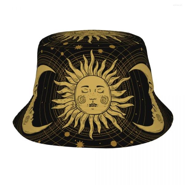 Berets unissex boho sun bucket hat arte abstrata macio dobrável chapéus de pescador verão engraçado bonés de pesca streetwear impresso viseira