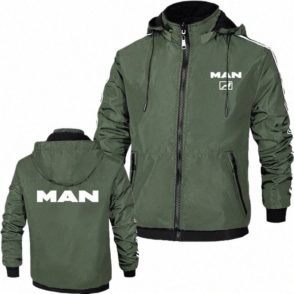 Frühling Herbst Outdoor Explorer Herrenjacke Truck MAN Logo-Druck hochwertige winddichte wasserdichte Herren-Kapuzenjacke 858L #