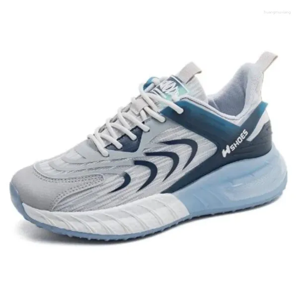 Sapatos casuais cor combinando esportes masculino mulher malha respirável primavera outono correndo tênis de renda d472