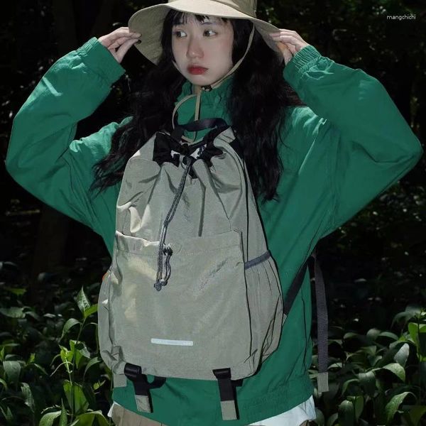 Mochila casual cordão estilo coreano unissex moda esportes ao ar livre viagem acampamento para mulheres e homens mochilas escolares
