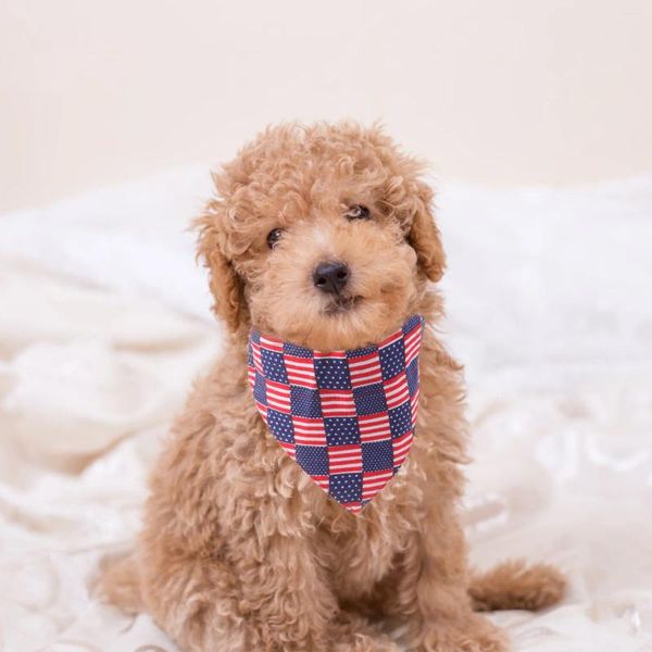 Cão vestuário filhote de cachorro bandeira americana animal de estimação bandana independência dia triangular festa bib decoração de férias