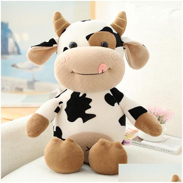 Animali di peluche ripieni Bambola di mucca in bianco e nero Hobby Vitello P Giocattolo mascotte Cuscino di stoffa Regalo di compleanno Consegna di goccia all'ingrosso Giocattoli Regali Dhdwc