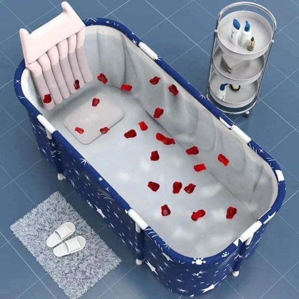 Vasche da bagno 120 cm Addensare Vasca da bagno per adulti Bambini Grande vasca da bagno Barile Sudore Cottura a vapore Portatile Casa Sauna Isolamento Pieghevole Secchio da bagno