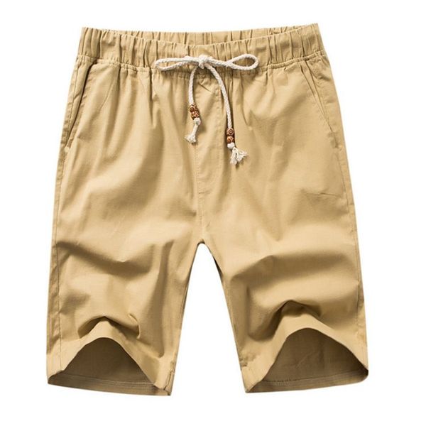 24SS Summer Designer Casual Delon Length Cotton Linen Mens Mens Solid Shorts Clastic Taist