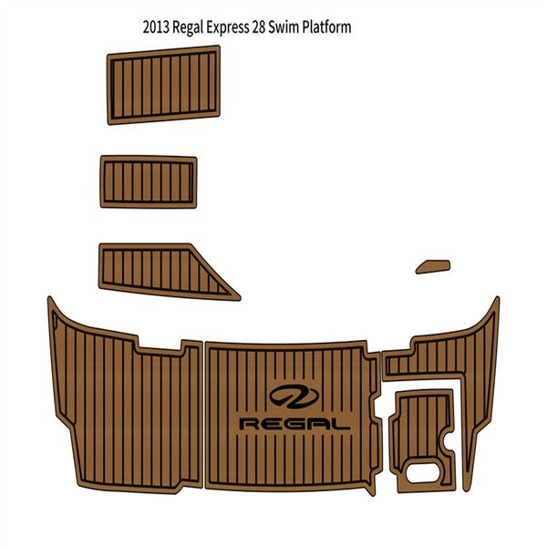 2013 Regal Express 28 Piattaforma da bagno Step Pad Barca Schiuma EVA Finto Teak Deck Floor SeaDek MarineMat Gatorstep Style Autoadesivo