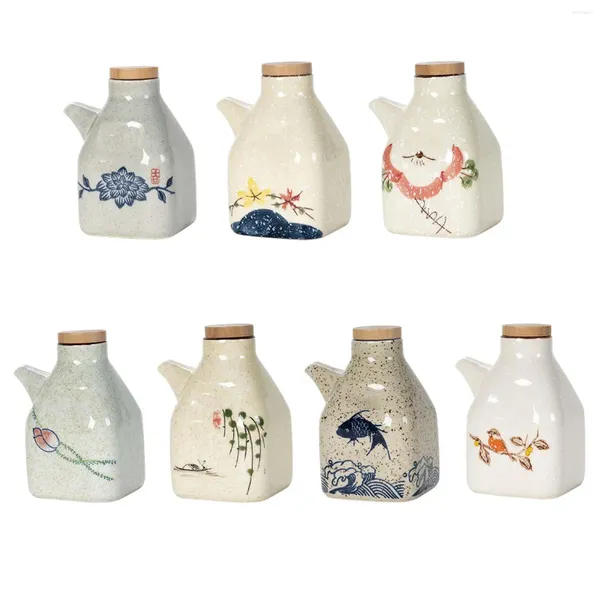 Vorratsflaschen, große Speiseölflasche aus Keramik für und zum Grillen, einfaches Ausgießen von Flüssigkeiten in der Küche, Shoyu-Sauce-Spender