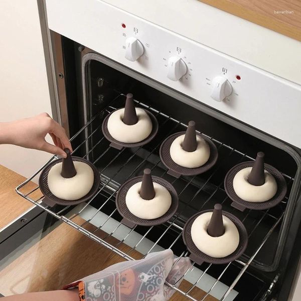 Conjunto de moldes de cozimento com 3 suportes de silicone de cozinha para moldes de suporte de bagel antiaderentes