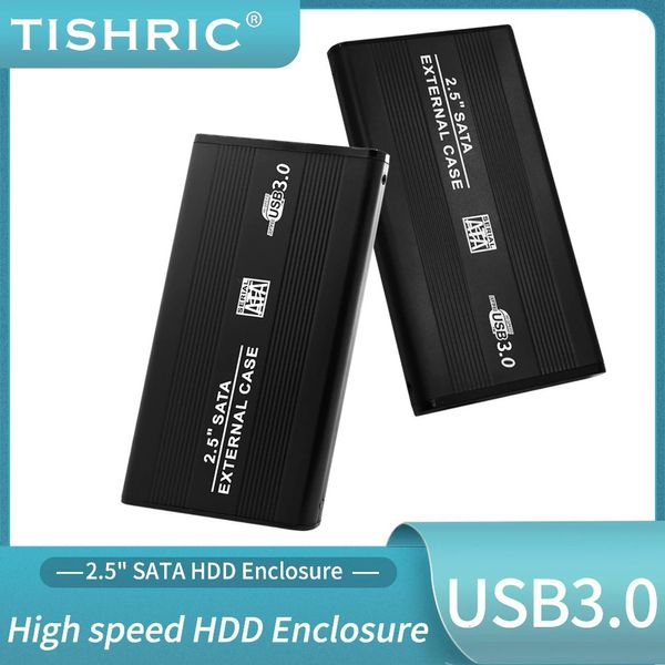 TISHRIC HDD-Gehäuse, Sata-zu-USB-3.0-2.0-Adapter, 2,5-Zoll-Seriellanschluss, SATA-SSD, externe Festplattenbox, HDD-Gehäuse, unterstützt 10 TB, 240322
