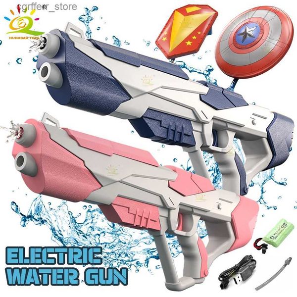 Gun Toys Space Shield startet elektrische Explosion Wasserpistole Spielzeug Held Kapitän Krieger Schlacht Sommer Strand Outdoor Fantasy Spielzeug Kinder Geschenk240327