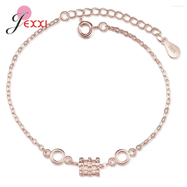 Charme pulseiras moda 925 prata esterlina pequena cintura pulseira para mulheres menina criativa link corrente pulseira jóias