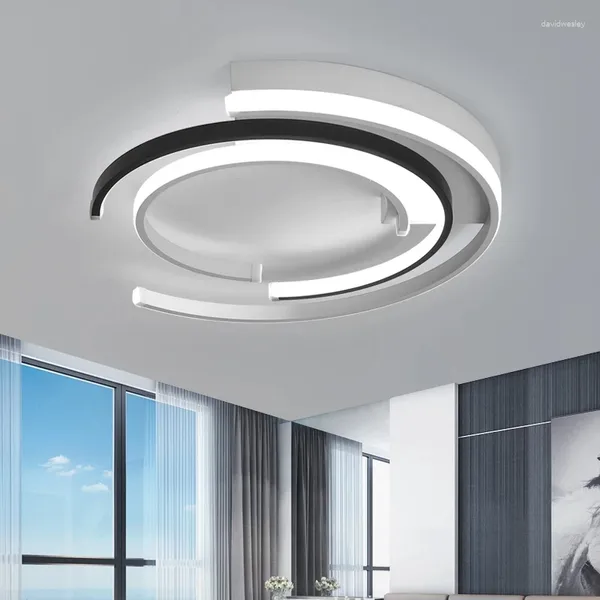 Plafoniere Lampadari moderni a LED dimmerabili per camera da letto Soggiorno Sala da pranzo AC85-265V Lustre Lampada rotonda in alluminio originalità