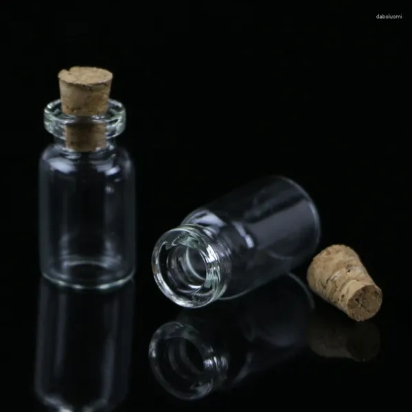 Garrafas de armazenamento 10pcs mini vidro para frasco de garrafa de desejo com pingente de rolha de cortiça 0,5