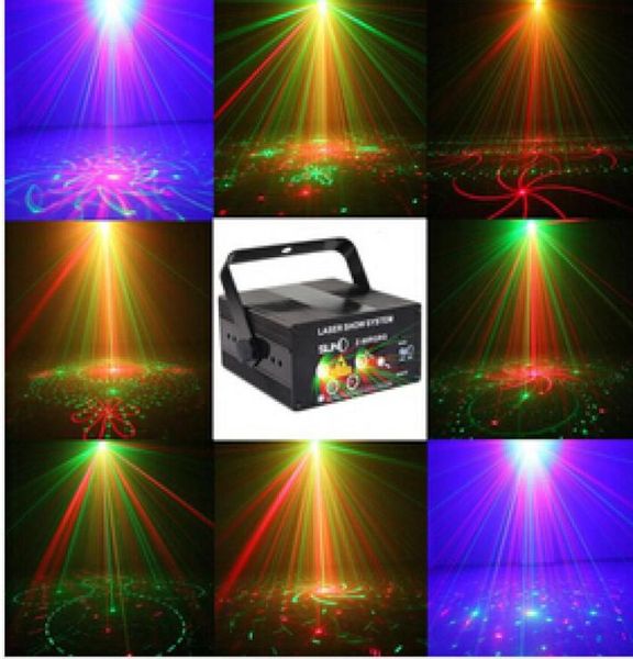 Alta qualidade remoto 5 lente 80 padrões rg laser azul led iluminação de palco dj mostrar luz verde vermelho casa profissional luz 110220v8081720