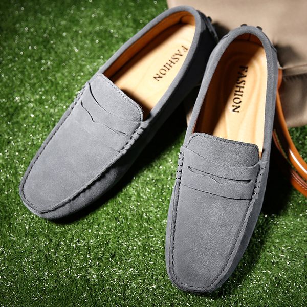 Scarpe casual da uomo Espadrillas Triple Nero Bianco Marrone Vino Rosso Navy Khaki Sneakers da uomo in pelle scamosciata Slip On Scarpe da barca Outdoor Flat Driving Jogging Walking 38-52 B103