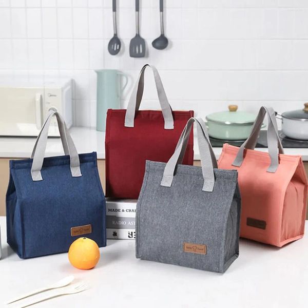 Borse portaoggetti Borsa portatile Oxford per il pranzo fresco per studenti in ufficio Comoda scatola Tote Contenitore per alimenti blu rosa nero grigio