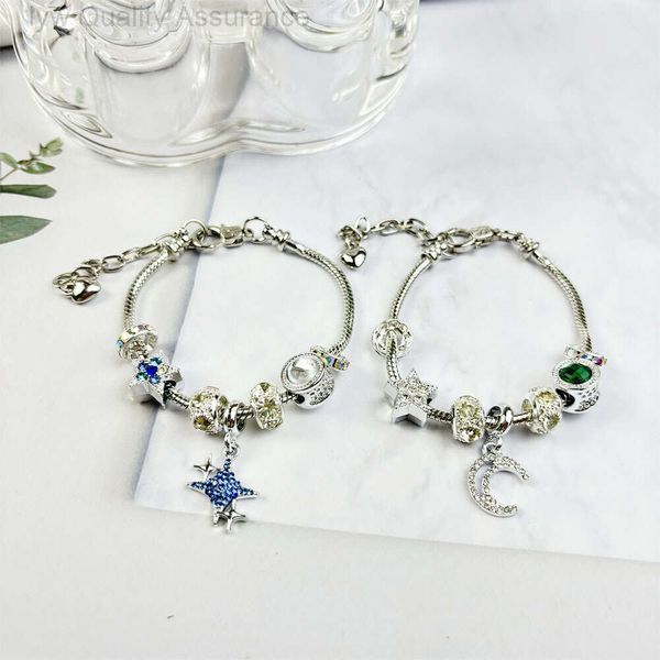 Designer Pandora Armbänder Neue Pan Familie Stern Mond Glänzende Anhänger Armband Diy Große Loch Perle Damen Armband