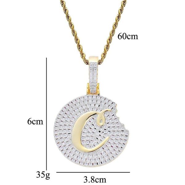 Collane con ciondolo Moda-Biscotto Diamanti per uomo Donna Pendenti in cristallo di lusso Cooky Oro 18 carati Rame pallato Zircone Drop Delivery Ebreo Othks