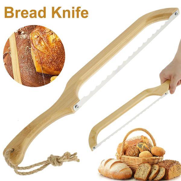 Faca de pão serrilhada corte de bolo multiuso cortador de pão de aço inoxidável cortador de pão ferramenta de cozimento 240325