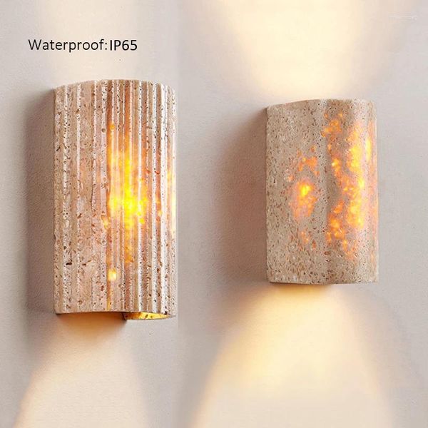 Lâmpada de parede huangdongshi ao ar livre villa pátio porta à prova dwaterproof água fresco natural corredor escada quarto cabeceira luz decorativa