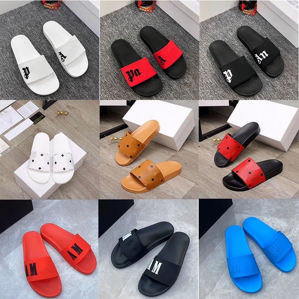 Herren-Hausschuhe, Sommer-Kissen, Damen-Scuffs, klassische braune Sandalen, bequeme Gummi-Sandalen, flache Designer-Damen-Slipper mit Lederaufdruck, Pool-Strand-Slide-Flip-Flop