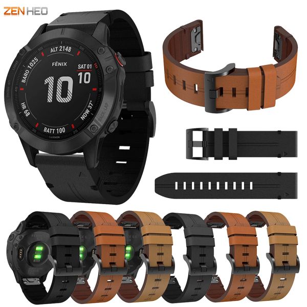 Kılıflar Garmin Fenix ​​için Hızlı Uyum Deri Kayışı 6S 6S 6x Pro 7 7s 7x Garmin Fenix ​​5 5s 5x Plus için Akıllı Saat Bandı