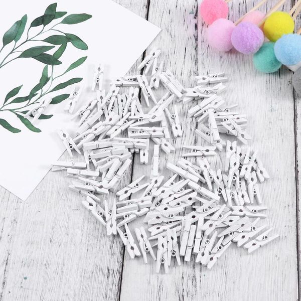 Quadros 100 PCS Utility Clips Heavy Duty Roupas Pins Po Filler Pequenos Pegs De Madeira Clothespin Scrapbook