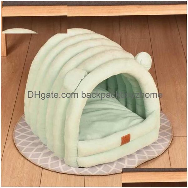 Camas de gato Móveis 2023 Novo ninho de cachorro adequado para quatro estações Pet House Winter Warm Slee Cama Fechada Villa Yq231020 Drop Delivery Ho Dhyrs