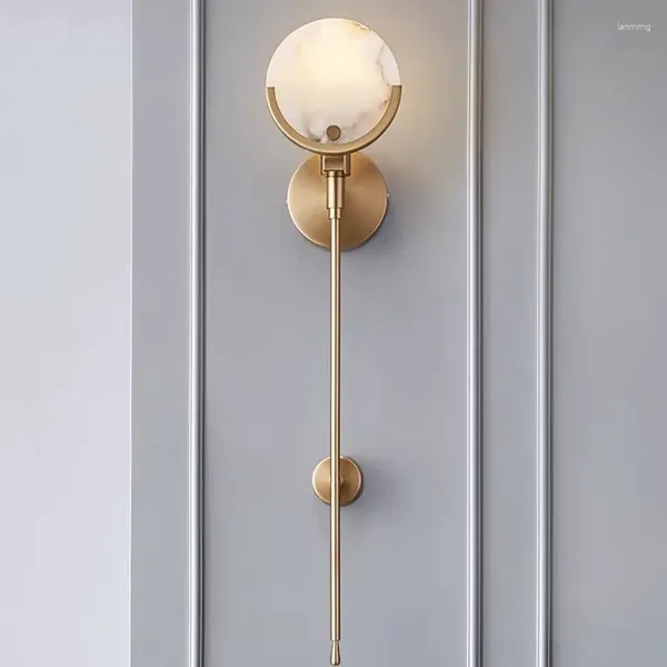 Lampada da parete Nordic Post-moderno Arte semplice Pietra Stile cinese Luce Lusso El Ristorante Corridoio Camera da letto Decorativa