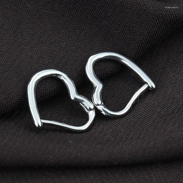 Hoop Ohrringe 1 paar Vintage Einfache Herz-förmigen Für Frauen Koreanische Mode Ohr Schnallen 2024 Zubehör Party Geschenke
