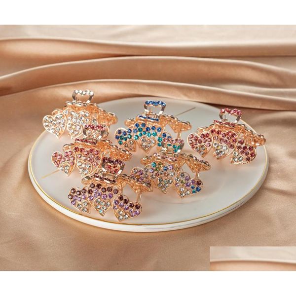 Fermagli per capelli Barrettes Clip di artiglio di granchio in metallo per le donne Ragazze Fascino Barrette Fl Strass Accessori Gioielli Regalo Consegna di goccia Hairjewe Otcr0