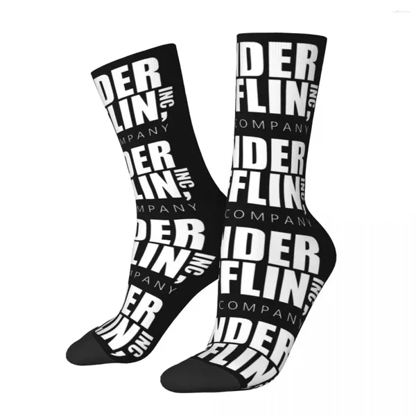 Erkek Çorap Dunder Mifflin Logo Erkek Kadın Polyester Ofis TV Şovu Yenilik Bahar Yaz Sonbahar Kış Orta Tüp