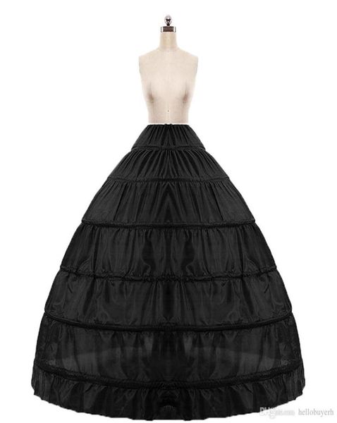 2018 Auf Lager Ballkleid Petticoat Günstig Weiß Schwarz Krinoline Unterrock Hochzeitskleid Slip 6 Hoop Rock Krinoline Für Quinceanera3267007