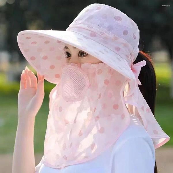 Lenços Decote Máscara Mulheres Chapéu de Sol Proteção Facial Protetor Solar Balde Escalada Cap Ampla Brim Capa Ao Ar Livre