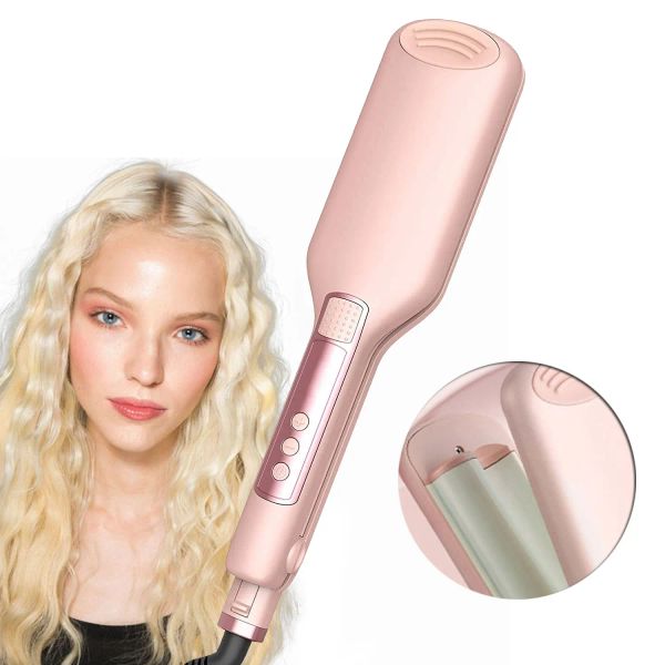 Eisen Professionelle Deep Wave Eisen Elektrische Curling Eisen Crimper Keramik 28mm Twotube Curler 2 Barrel Lockiges Haar Styling Werkzeug 110220V