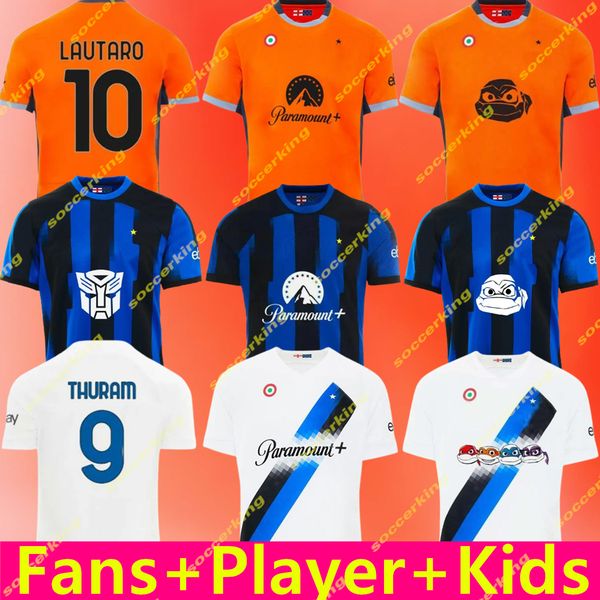 LUKAKU maglie da calcio BARELLA CORREa INTERS GIROUD MilanS IBRAHIMOVIC LAUTARO MILANS THEO BRAHIM 23 24 Maglia da calcio 2023 2024 Uniformi Uomo Bambini Kit Set