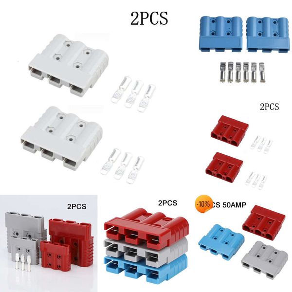 2024 Altri elettrodomestici 2 pezzi 50A 3 pin per connettori Anderson Alimentazione CC Solare Caravan Moto Presa Batteria Adattatore di ricarica Accessori