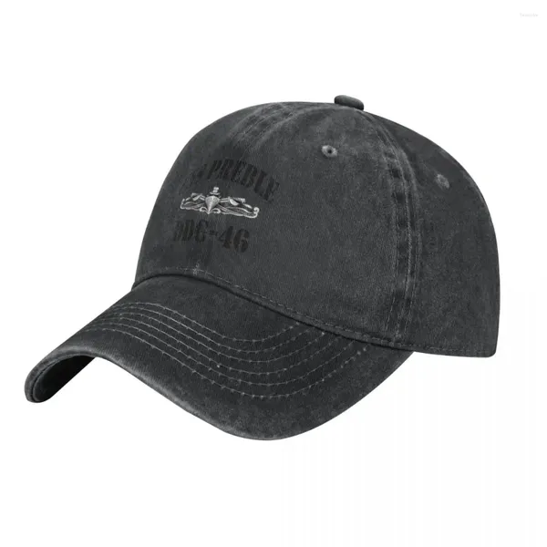 Bonés de bola USS PREBLE (DDG-46) Loja de navio Cowboy Chapéu Militar Cap Homem Drop Custom Women's Beach Visor Homens