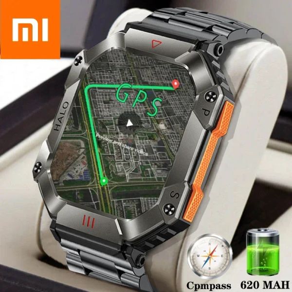 Relógios xiaomi relógio inteligente para android ios relógios de fitness ip68 à prova dip68 água militar saudável monitor ai voz bluetooth chamada smartwatch
