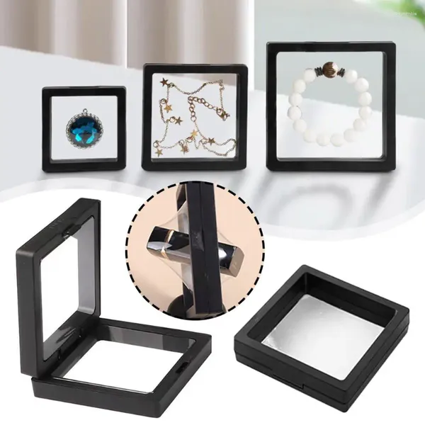 Schmuckbeutel Floating Frame 3D Display Box Suspension Lagerung Antioxidation Filmhalter Rahmen Flexi PE Organiz T4M8