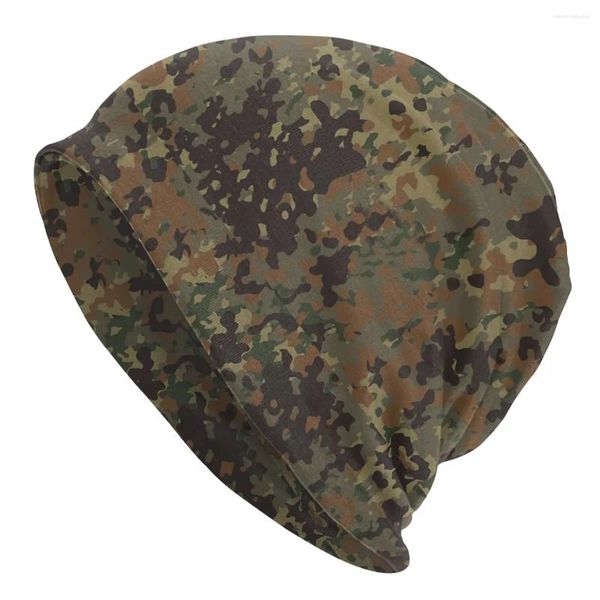 Berets Camouflage Art Culture Flecktarn Camo Männer Frauen Mützen Winddichte Skimütze Doppellagiger Stoff Motorhaube Hut