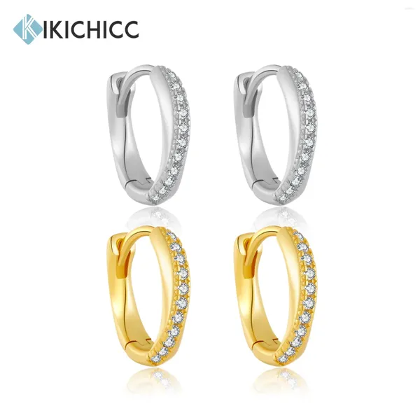 Orecchini a cerchio KIKICHICC 925 Sterling Silver 9.5mm Irregolare Huggies Cerchio Orecchino Clip di Lusso Pendiente Pendiente Gioielleria Raffinata