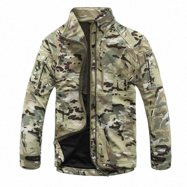 uomini Camoue giacca tattica militare invernale Sharkskin Soft Shell giacca a vento impermeabile giacche in pile cappotto esercito caccia vestiti f2AH #