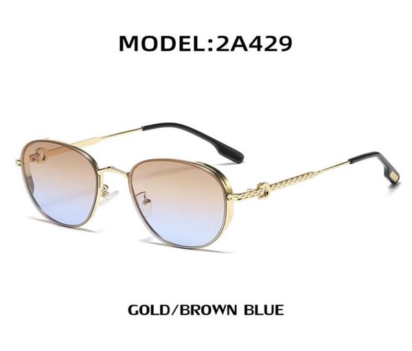 Neue Herren-Wagen-Damen-Sonnenbrille aus Metall mit Farbverlauf, quadratisch, rund, Brillengestelle, personalisiertes Nasensteg-Design, Bügel, Hufeisen3369289