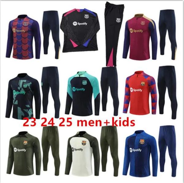 ANSU FATI Camisetas de football TRAININGSANZUG-Kit 24/25 Barcelona Männer und Kinder Barca Erwachsene Jungen LEWANDOWSKI F. DE JONG TRAININGSANZUG Jacke Chandal Futbol Survêtement