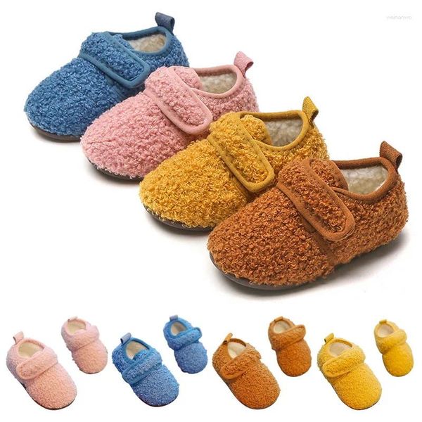 Hausschuhe Mädchen Schuhe Baby Baumwolle Schuh 2024 Herbst Winter Bequeme Warme Kind Plus Hause Unisex Woolen Niedlich