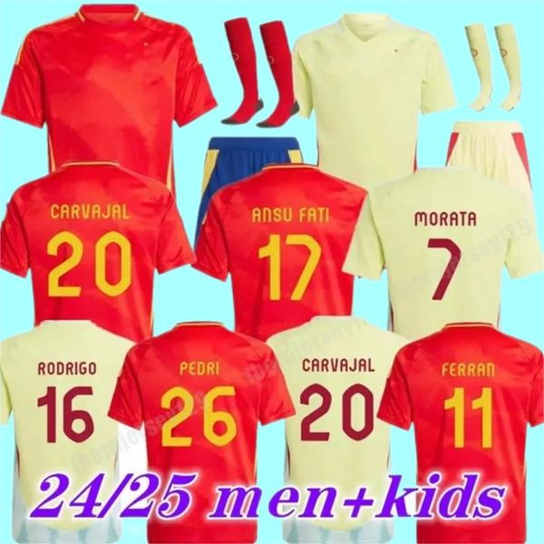 S-xxl 2024 Spain Pedri Soccer camisas 24 25 25 Lamina Yamal Rodrigo Pino Merino Sergio M.asensio Ferran Spanish Home Aça