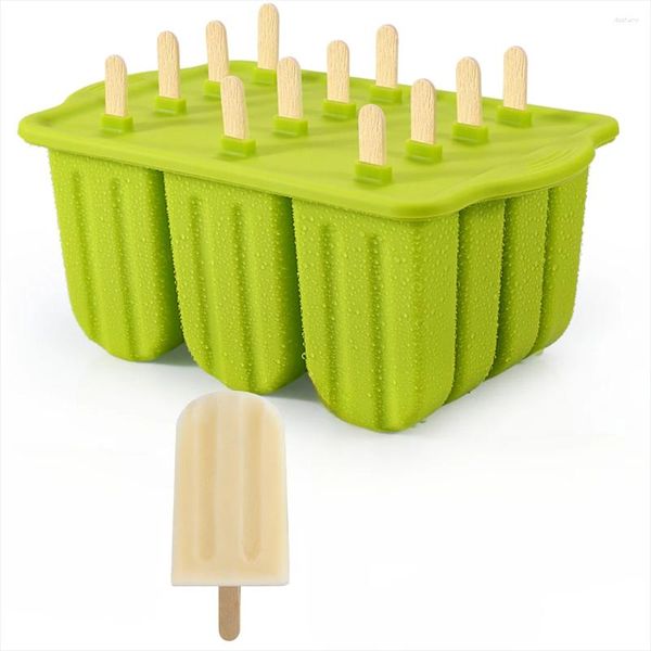 Backformen Sommer S Eiscreme-Werkzeuge mit Holzstäbchen Silikon-Eis am Stiel-Formen Mini-Form